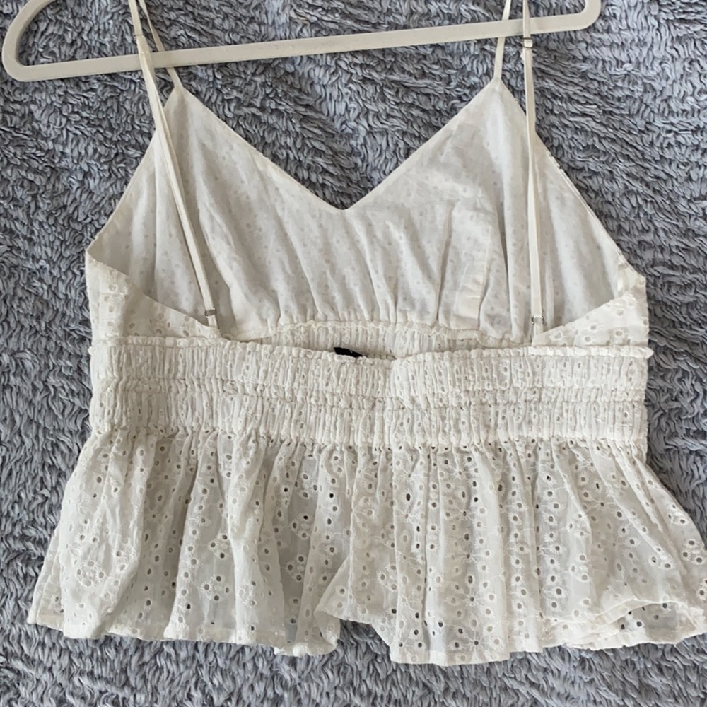 PacSun Cotton Candy LA White Eyelet Peplum Top - Picture 3 of 3